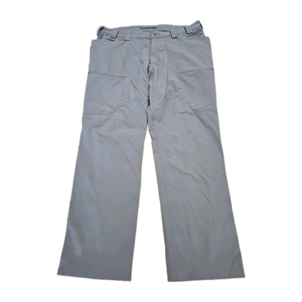 Duluth Trading Co Flexpedition Pants Men 40x34 Relaxed Fit Gray Cargo Stretch